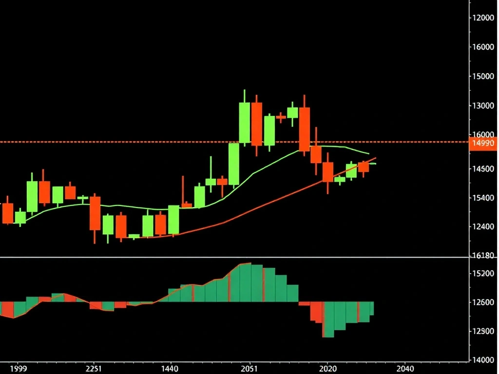 Gráfico de velas japonesas con indicadores técnicos avanzados